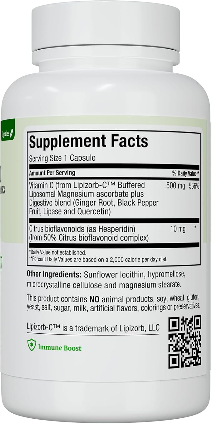 Maxi Health Liposomal Vitamin C 500mg Capsules with Digestive Blend, Highly Absorbable High Dose VitaminC, Non GMO Kosher Vegetarian Doctor-Formulated Immune Support Supplement (90 Count)
