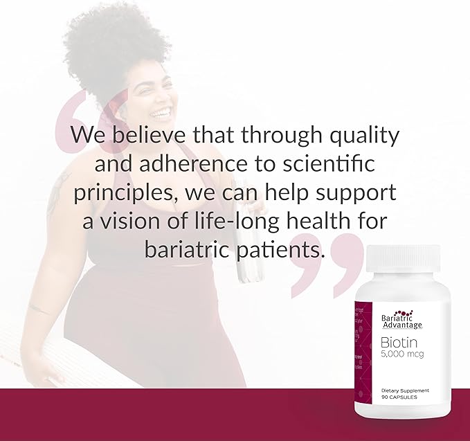 Bariatric Advantage Biotin 5,000 mcg - for Bariatric Surgery Patients - Easy-Digest Mini Capsules - Biotin Supplement - Hair, Skin & Nails Support* - 90 Count