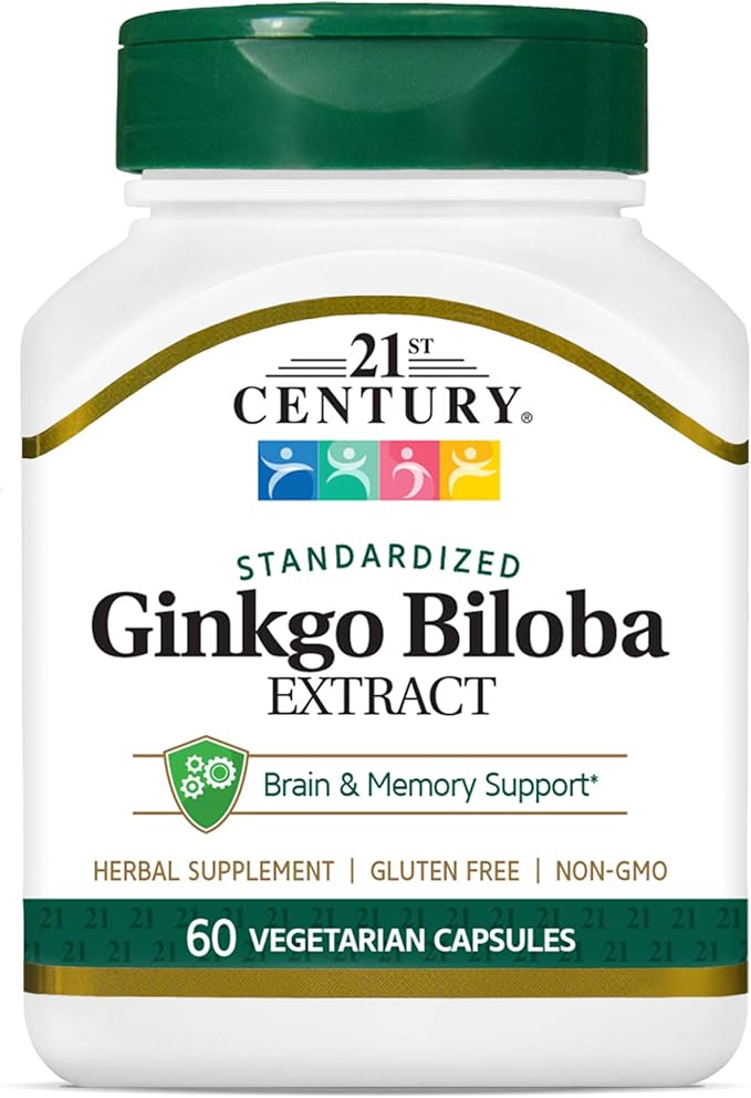 21st Century Ginkgo Biloba Extract Veg Capsules, 60 Count