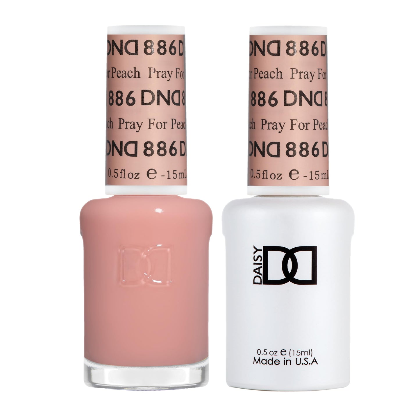 DND Gel Polish Set, Sheer Collection, UV/LED Gel Polish and Air Dry Nail Lacquer, Matching Chip-Free Polish Duo, 886 Pray For Peach, 0.5 Fl Oz
