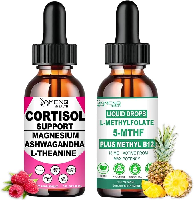 Methylfolate Supplement and Cortiosl Health Bundle, Non GMO, Sugar Free
