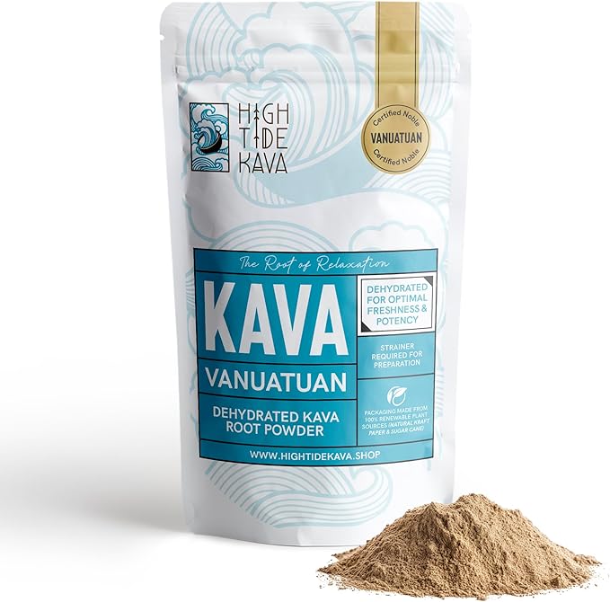 Vanuatu Kava Root Powder 16oz – Noble Blend for Stress Relief, Sleep & Relaxation | Gluten & Calorie Free | Eco-Friendly Plant-Based Packaging