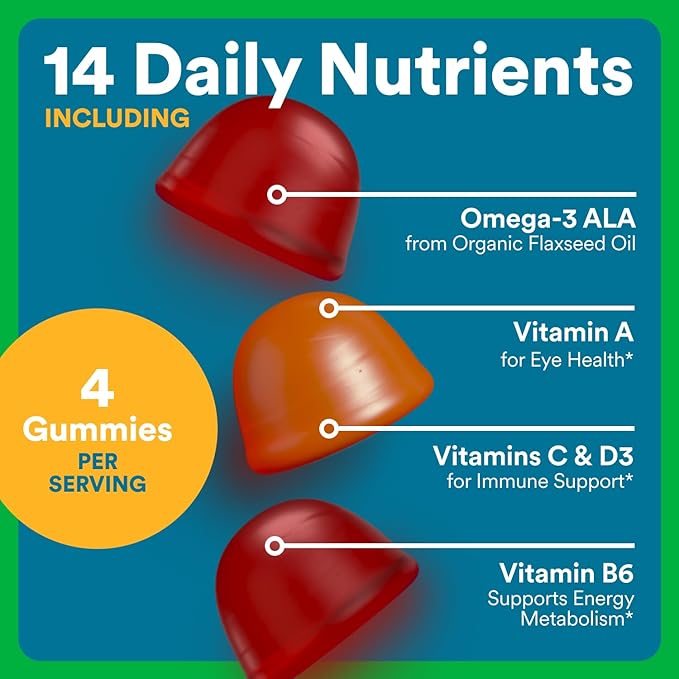 SmartyPants Multivitamin for Men, Organic Gummies: Methylfolate, Omega 3 (ALA), Vitamin D3, C, Vitamin B12, B6, A, K & Zinc for Immune Support, Biotin, Vegetarian, 120 Gummies (30 Day Supply)
