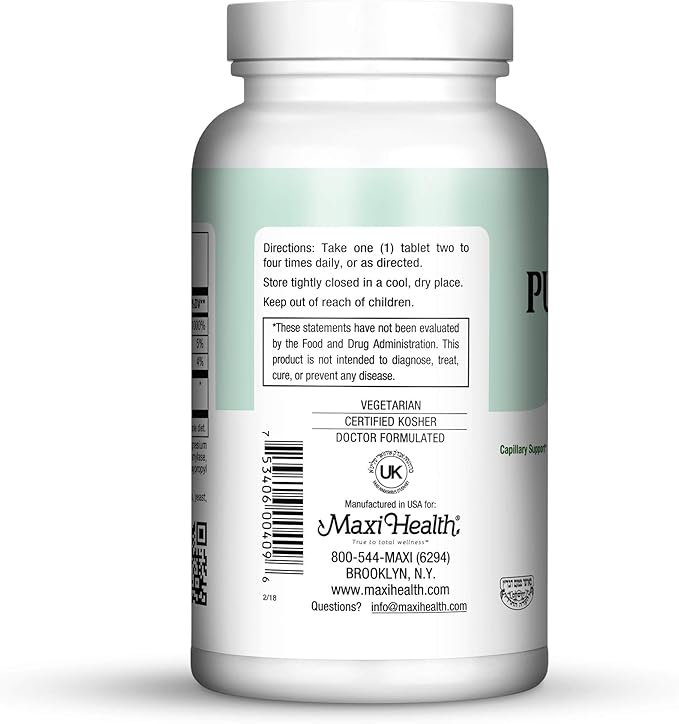 Maxi Health Pure-C-Bio 600 - with Bioflavonoids - Immune & Capillary Support - 90 Tablets - Kosher