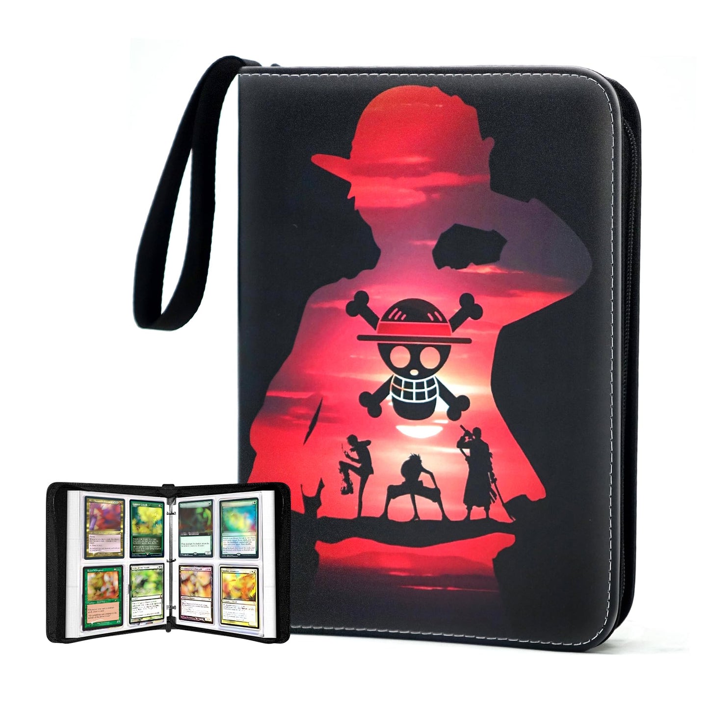 400 Pockets Trading Card Binder for One Piece Cards,Portable Waterproof Card Storage Bag with Removable Sleeves, Children Gifts for Anime, Game and TCG Cards