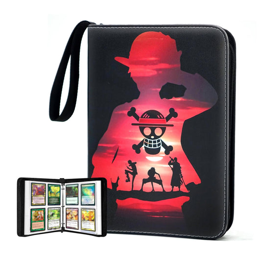 400 Pockets Trading Card Binder for One Piece Cards,Portable Waterproof Card Storage Bag with Removable Sleeves, Children Gifts for Anime, Game and TCG Cards