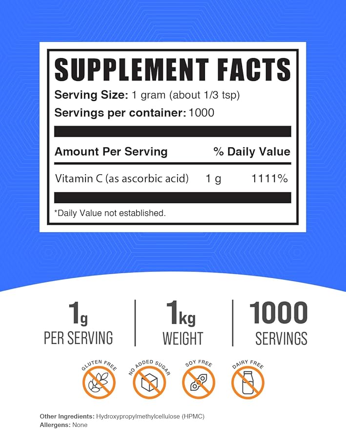 Ascorbic Acid (Vitamin C) 1kg + Magnesium Citrate 1kg Bundle