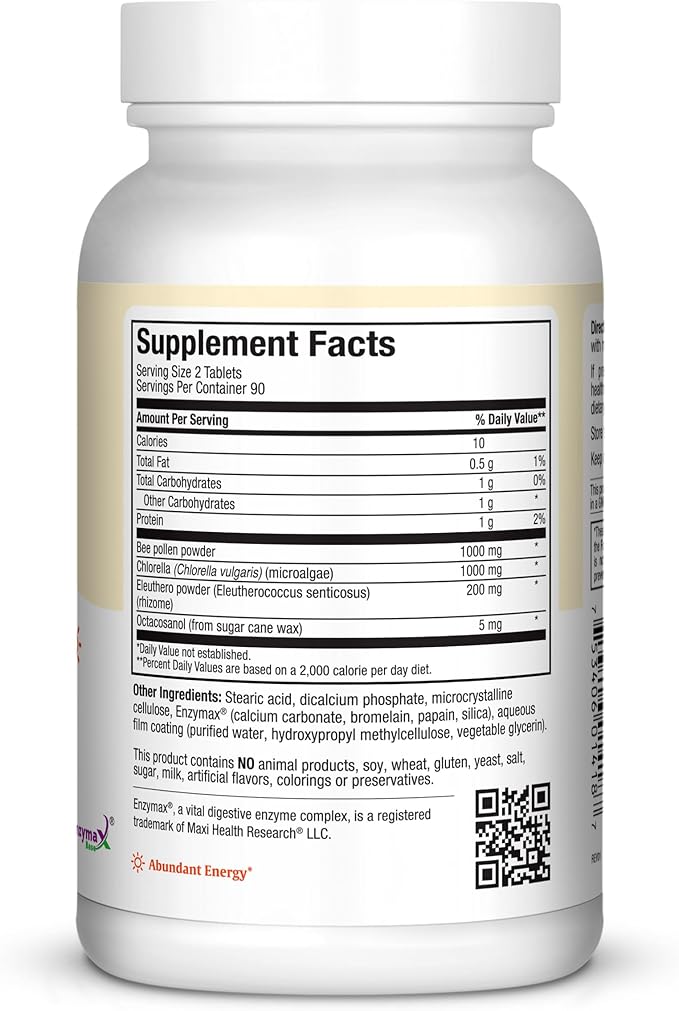 Maxi Health Max Energee - Natural Energy and Stamina Booster - 180 Tablets - Kosher