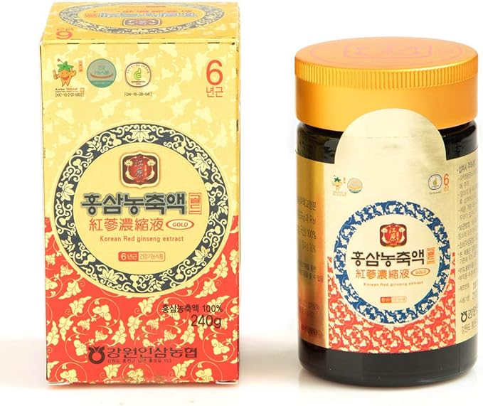 Gangwoninsam] Korean Red Ginseng Extract Gold 240g / 8.46 fl. oz – Contains 100% Pure Korean 6-Year-Old Red Ginseng Root Extract