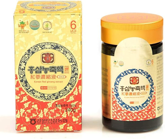 Gangwoninsam] Korean Red Ginseng Extract Gold 240g / 8.46 fl. oz – Contains 100% Pure Korean 6-Year-Old Red Ginseng Root Extract