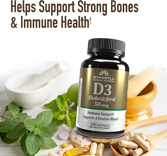 Windmill VIT D 2000 IU SOFTGELS WMILL 100 (Pack of 3)