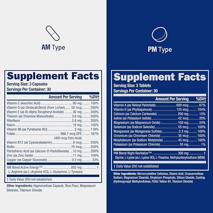 Dr's Grow UP AM & PM - Daily Nutritional Support for Bone & Joint Health - 90 Capsules & 90 Tablets