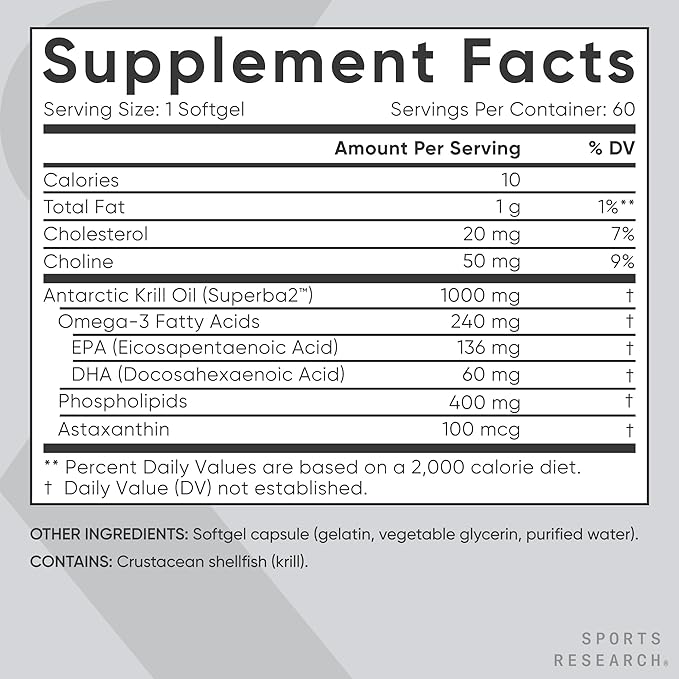 Sports Research Antarctic Krill Oil Omega 3 1000mg (with Phospholipids, Choline & Astaxanthin), Turmeric Curcumin C3 Complex (with Bioperine Black Pepper & Coconut Oil) & Plant Based Vitamin D3 + K2
