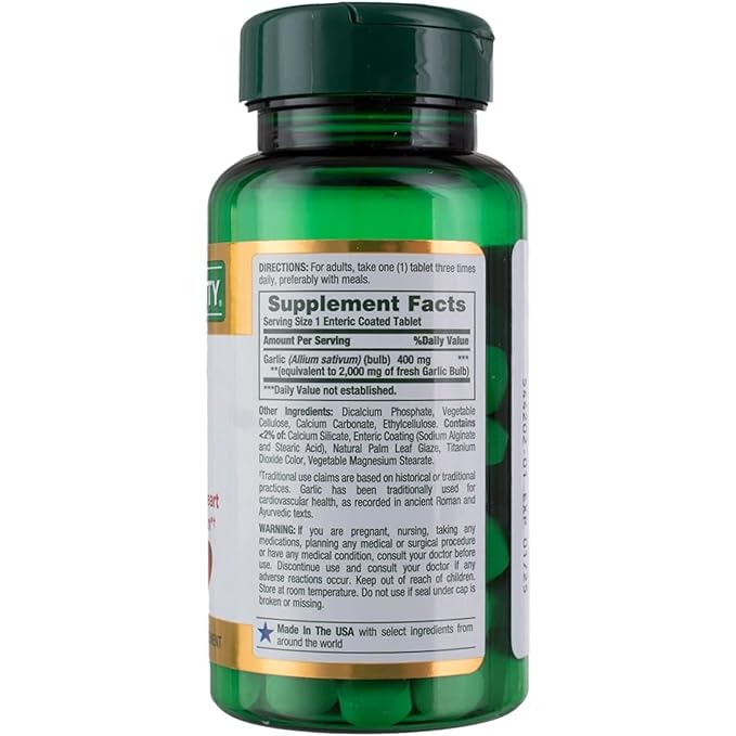 Nature's Bounty Garlic 2000mg, Tablets 120 ea
