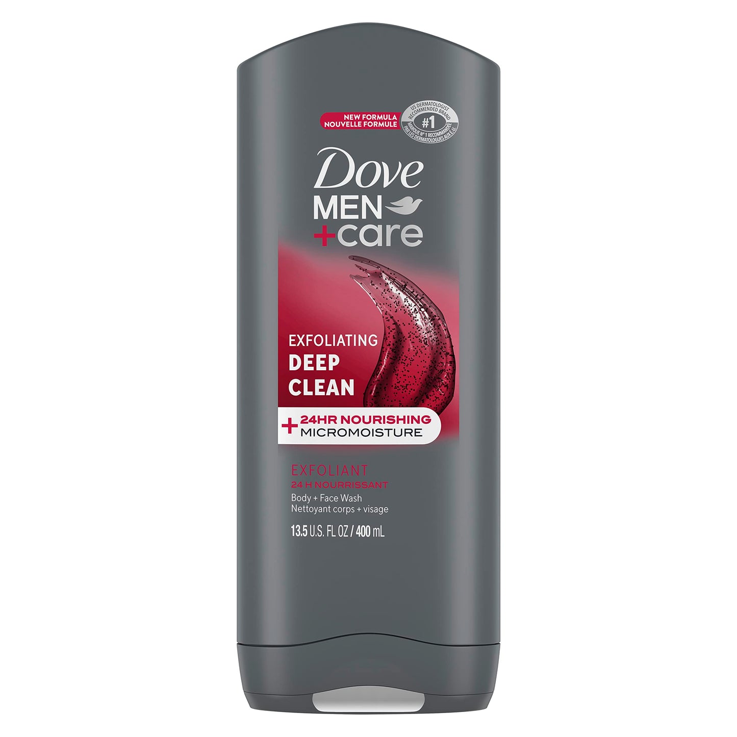 Dove Men + Care Body And Face Wash Exfoliating Deep Clean Body Wash For Men With 24-Hour Nourishing Micromoisture Technology, 13