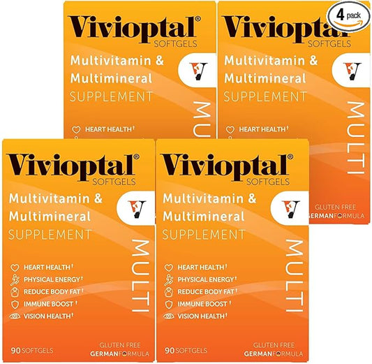 Vivioptal Multi, 90 Softgels (1 Year Supply), Multivitamin & Multimineral, Gluten Free, German Formula