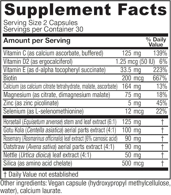 Vitanica, Luminous, Hair, Skin and Nail Support, Vegan, 60 Capsules