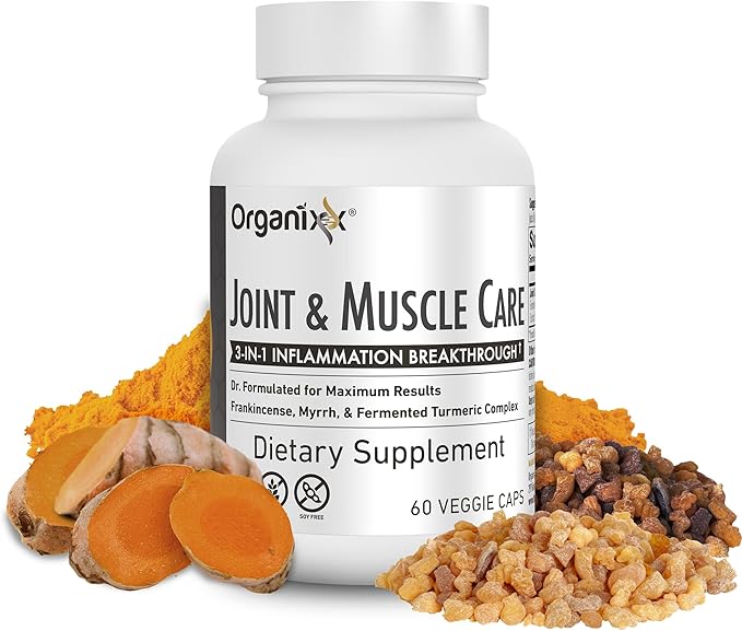 Organixx Multi-Vita-Maxx Whole Food Multivitamin (90 Gel Capsules) & Joint & Muscle Care (60 Capsules)