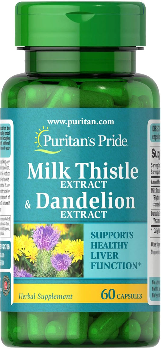 Puritan's Pride Milk Thistle & Dandelion Extract 60 Count