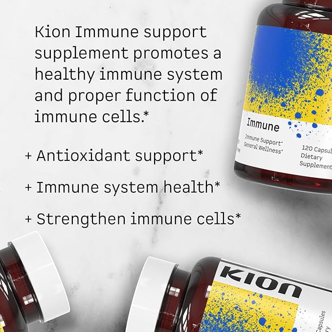 Kion Immune - Immune Support Supplement - Vitamin C Supplement - Vitamin C and Zinc for Everyday Wellness - 500 mg Vitamin C (Ascorbic Acid) and 10 mg Zinc - 120 Servings