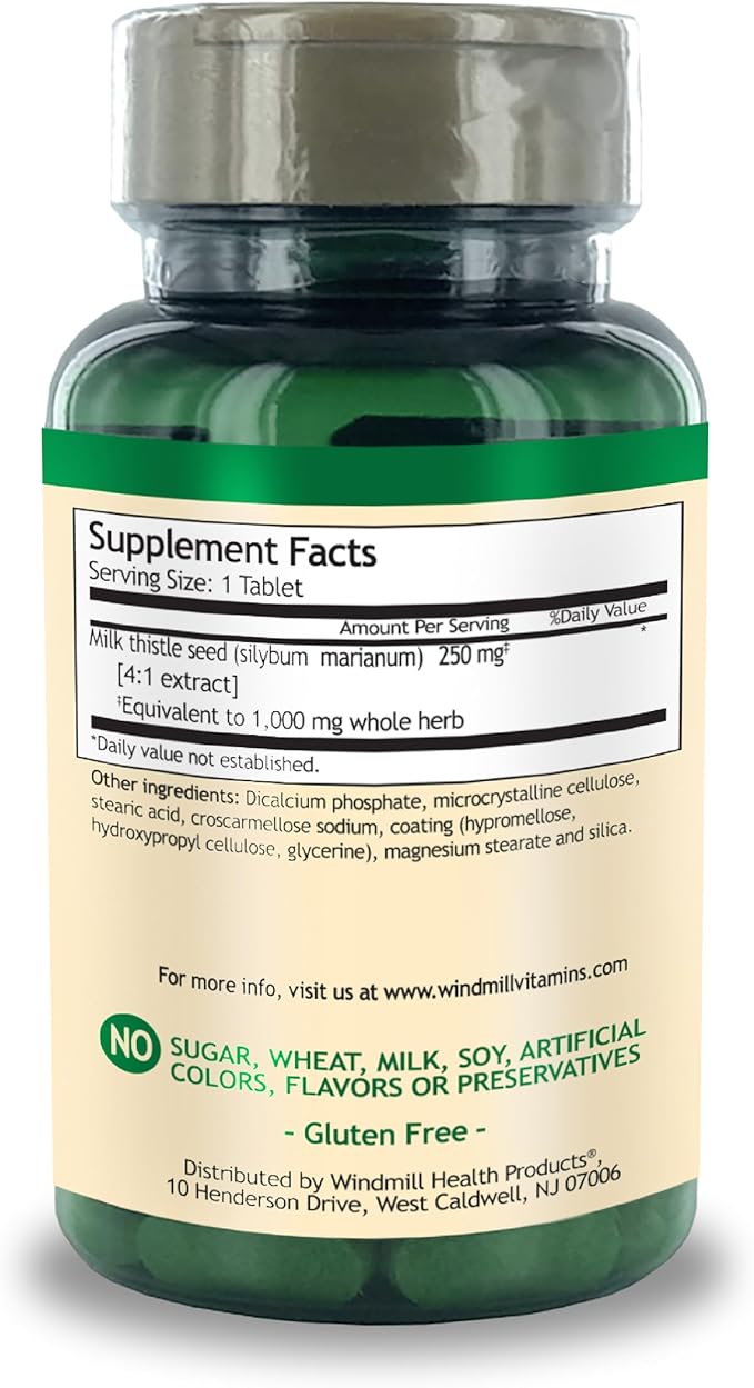 Windmill Milk Thistle 250 mg Tablets 30 Tablets
