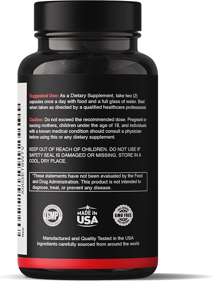 Natgrown Black Maca Root + Panax Ginseng Powder Capsules 1500 mg with Black Peruvian Maca Root & Korean Panax Ginseng Supplement for Men and Women - Vegan Pills (120 Count)