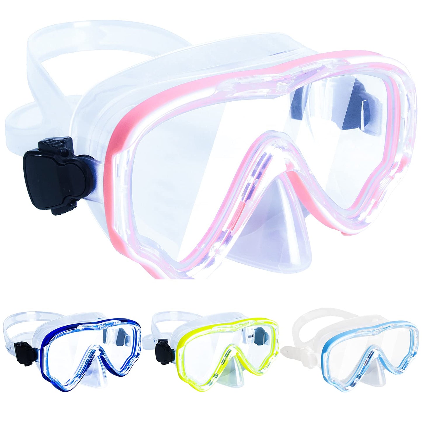 Peicees Swimming Goggles with Nose Cover for Kids, youth Anti Fog Swim Goggles Snorkel Diving Mask for Boys Girls