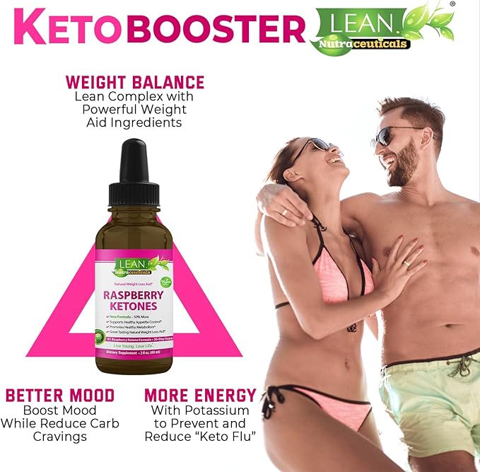 Weight Loss Keto Raspberry Ketone Drops, Appetite Suppressant Fat Burner Diet Energy Supplement Metabolism Booster That Work for Belly for Men and Women, Slim Faster Than Gummy Pill Capsule Tea, 60 ml