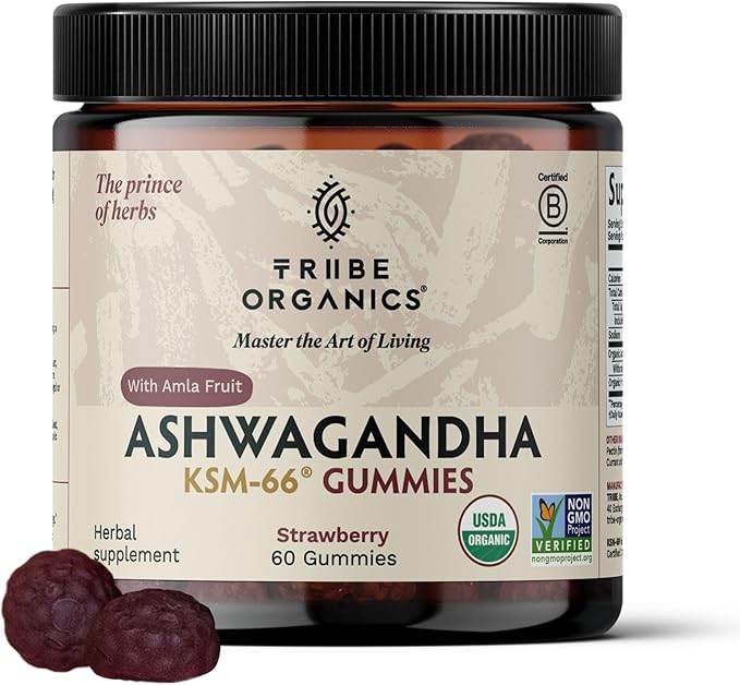 Ashwagandha KSM-66 Gummies for Adults - Pure Organic Root Extract Ayurvedic Supplement Gummy for Men & Women, Focus Mood Support Increase Energy Strength 600mg of Natural KSM66 for Superior Absorption