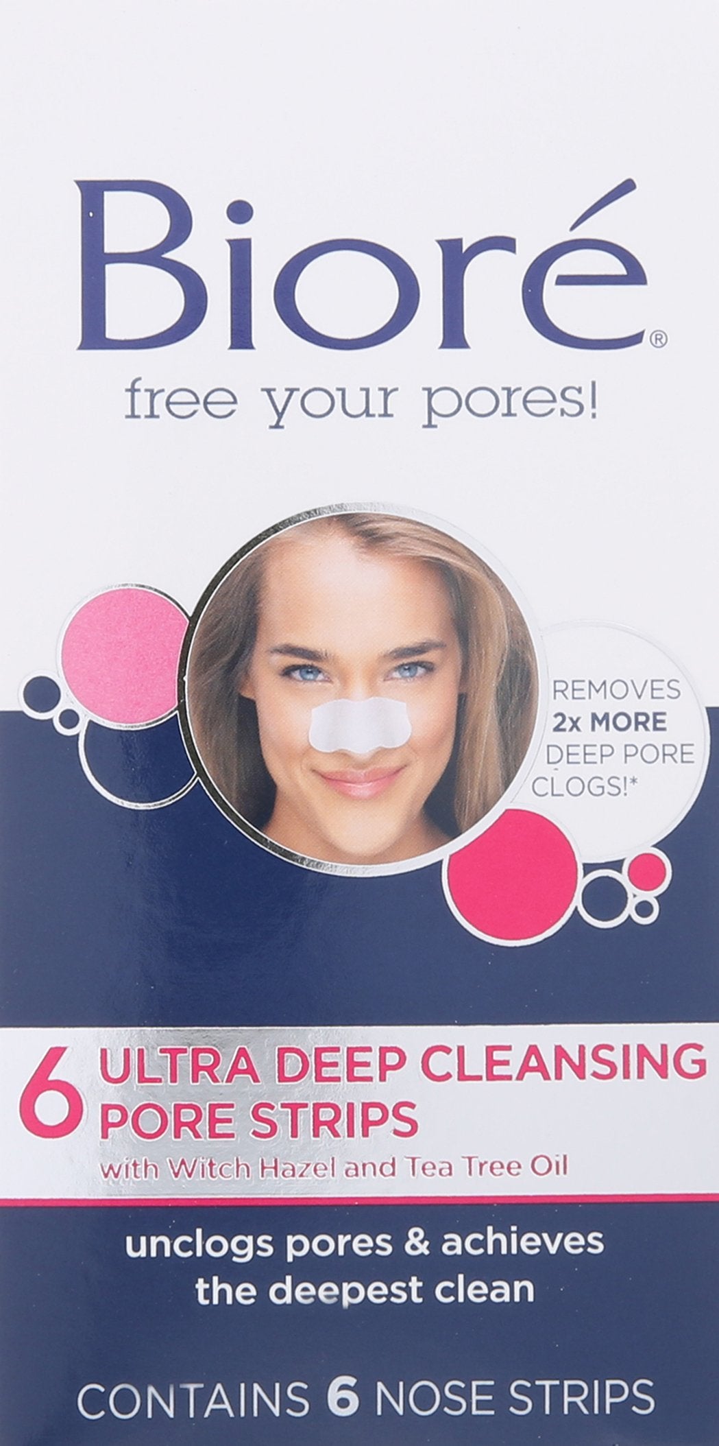 Biore Ultra Deep Cleansing Pore Strips, 6 Count (Packaging May Vary)