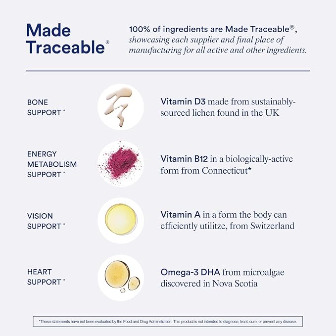 Ritual Multivitamin for Men 18+ with Zinc, Vitamin A and D3 for Immune Function Support*, Omega-3 DHA, B12, K2, Gluten Free, Non-GMO, Vegan, Mint Essenced, 30 Day Supply