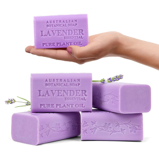 Australian Botanical Soap, Lavender With Essential Oil 6.6 Oz. (187 G) Soap Bars | Natural Soap Base | All Skin Types | Women &