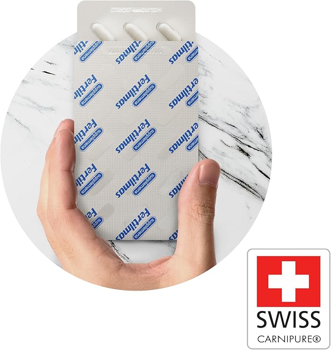 Fertilmas Natural Fertility Support for Men | L-Carnitine, Zinc, Vitamin D3, and Folic Acid | Couples TTC Supplement for Reproductive Health | Made in Germany | 1 Month