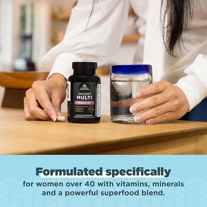 Ancient Nutrition Multivitamin for Women 40, Multi Vitamin and Immune Support with Vitamin D & C, 20 Vitamins and Minerals, Stress and Sleep Support, Supports Bone and Blood Health, 90 Capsules