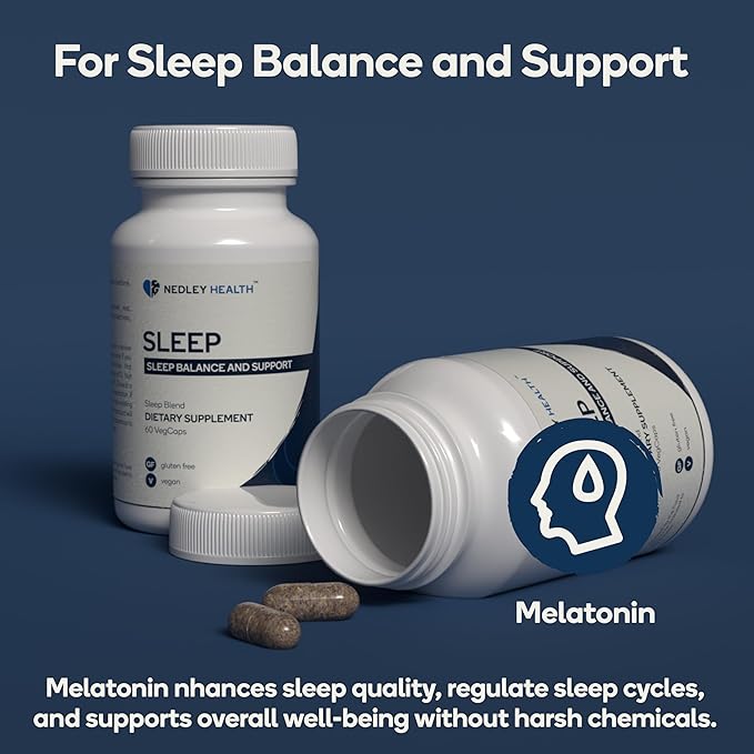 Sleep - Natural Sleep Aid Supplement - Relax & Restore with Melatonin, L-Theanine, & Herbal Extracts - 60 Veggie Capsules (Sleep)