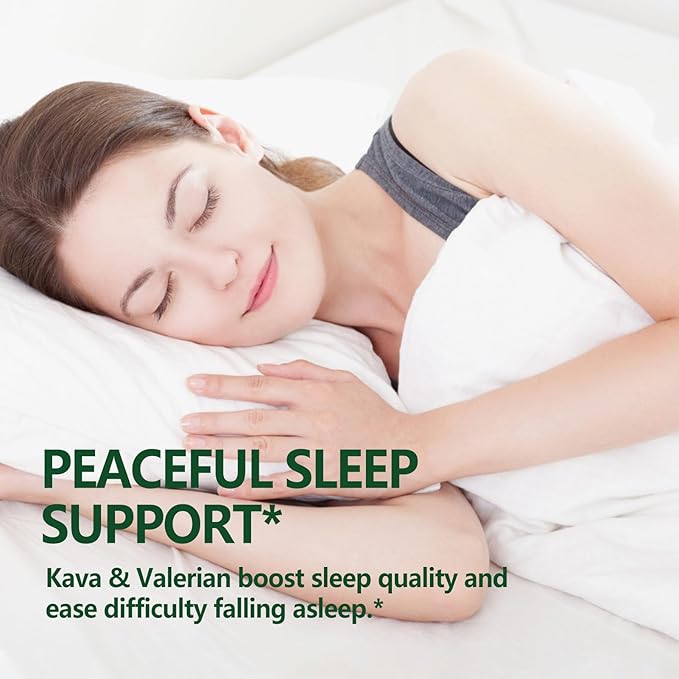 Kava Root Drops for Calming & Relaxing Support, Natural Calm & Sleep Supplements for Adults with Valerian, Chamomile Extract, High Bioavailability Liquid with Basil Promotes Relaxation. 2 oz