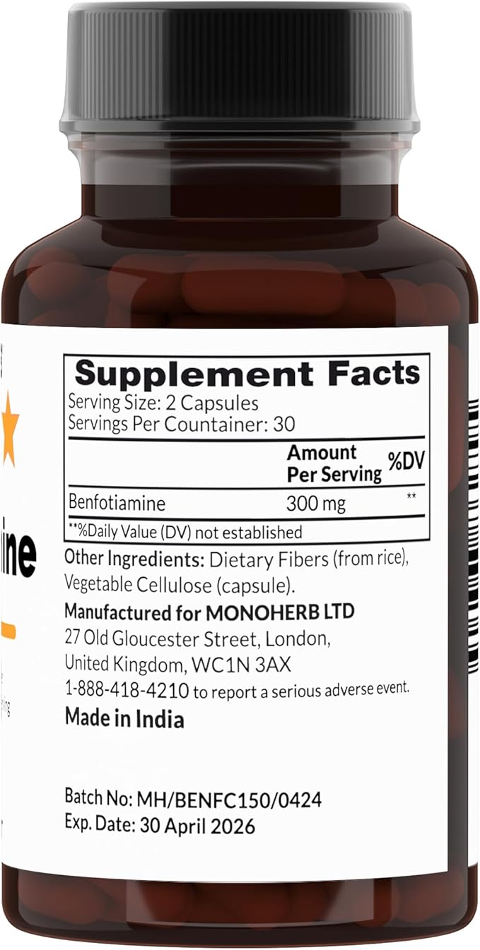 Benfotiamine 300 mg - 60 Veg Capsules