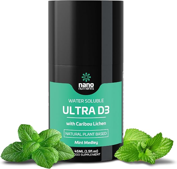 Ultra D3 with Caribou Lichen - High Dose Vitamin D Supplement - Water Soluble Vitamin D3 - Plant Based Vitamin D3 - High Bioavailability - 1.5fl.oz