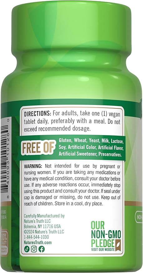 Nature's Truth B6 Vitamin | 100mg | 100 Tablets | Vegan, Non-GMO & Gluten Free Supplement