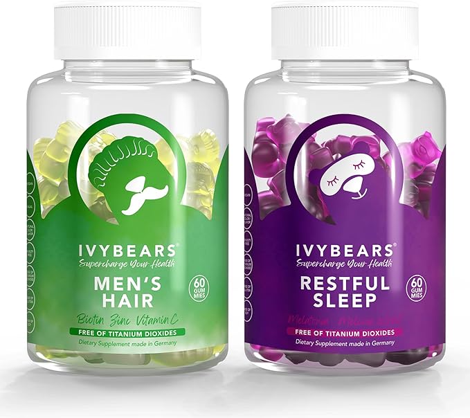 Men’s Hair Vitamins and Restful Sleep Gummies - 60 Count