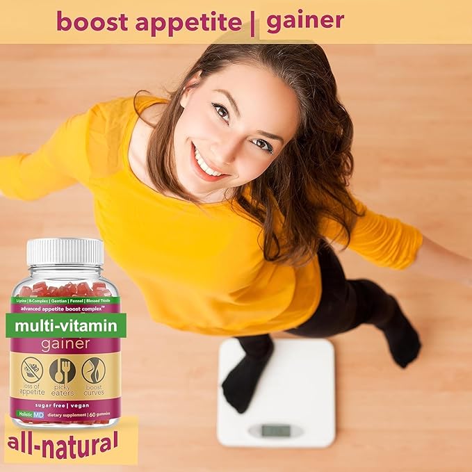 Gainer for Women | clinically Studied Ingredients L-Lysine Blessed Thistle Zinc Vitamin B Complex | Sugar Free Vegan 60 Gummies