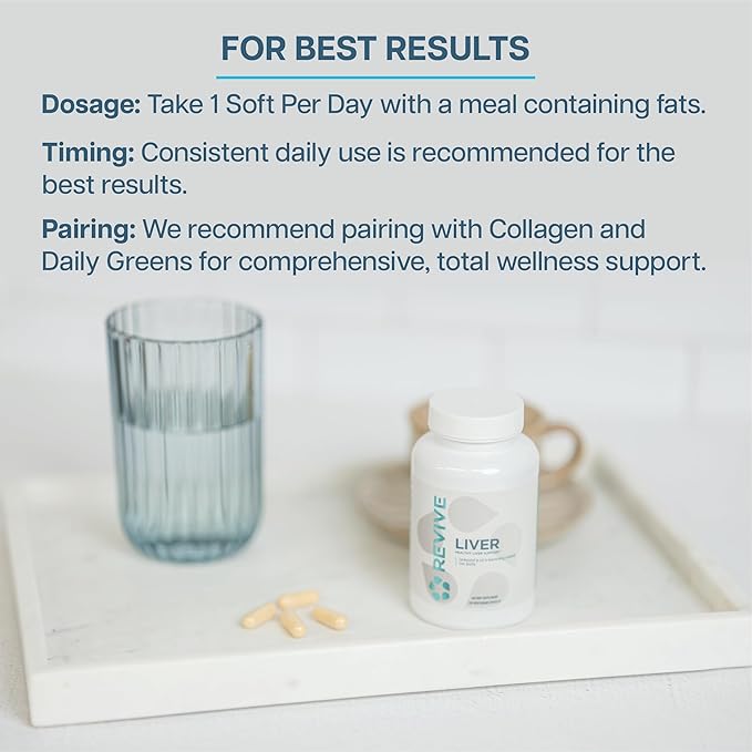 Revive MD Natural Liver Cleanse, Detox, & Repair Pills, Liver Health Support Formula - Milk Thistle Liver Defense Supplement - Inflammation Reducer & Promotes Healthy Liver Function - 120 Capsules