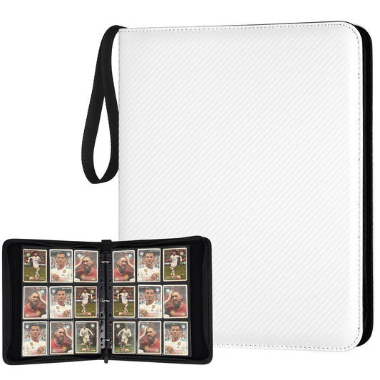 GERMUN 9 Pocket Card Binder, Premium Zip Trading Card Binder, 720 Double Sided Pocket PU Card Collection Binder, Collector Card Album, Card Folder for MTG, TCG, Sports Cards, Game Cards (White)