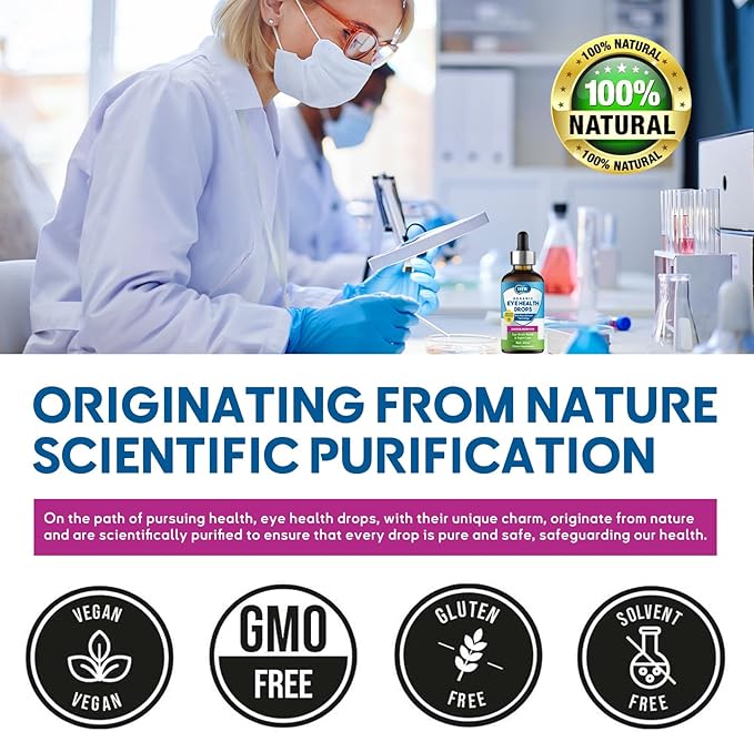 IHW 60ml Eyebright Herb Drops for Eye Health, Eye Fatigue & Dry Eye Support Herbal Supplements W/Euphrasia officinalis Bilberry Goji Leaves Blueberry Extract, Organic Eye Drops for Sight Care