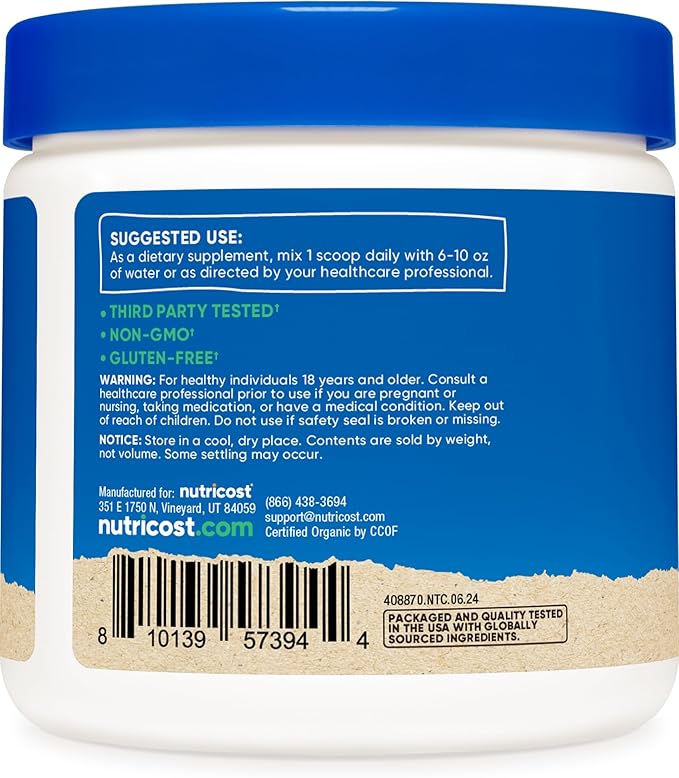 Nutricost Organic Milk Thistle (Silybum Marianum) 8 oz per Container (Unflavored) - Non-GMO, Gluten-Free