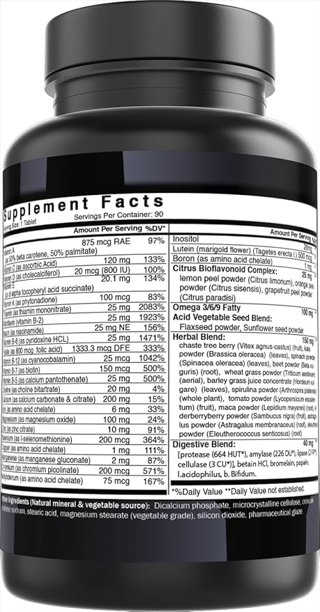Best Naturals Day-to-Day Women's Multivitamin and Multimineral Formula with Herbal Blend, Citrus Bioflavonoid Blend and Digestive Blend 90 Tablets