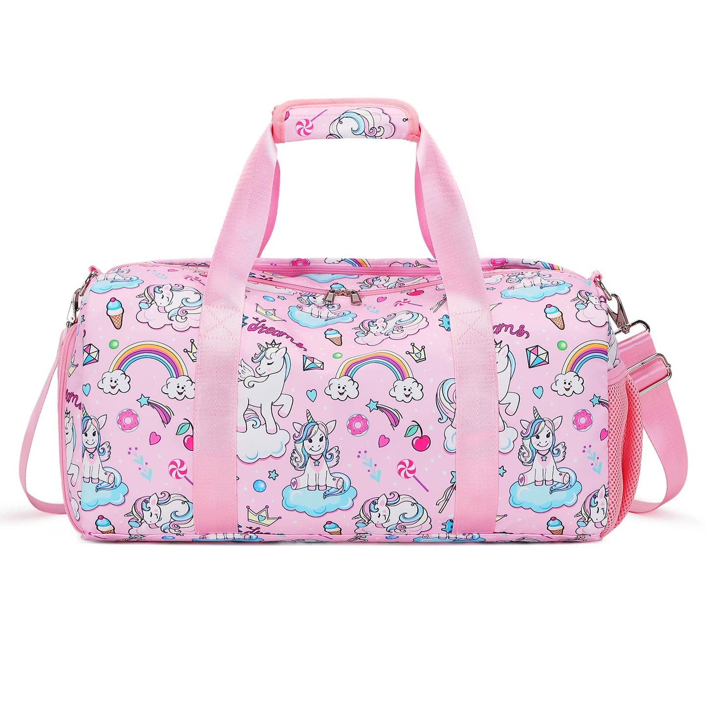 Dance Bag for Girls Duffle Bag Gymnastics Gym Bag Ballet Bag Travel Overnight Bag Girls Sports Gym Bag with Shoes Compartment and Separate Dry Wet Pocket