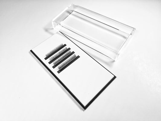 Acrylic Lash Tile Storage Box With Cover - Washable and Reusable - Perfect for Classic, Volume, and Mega Volume Lashes