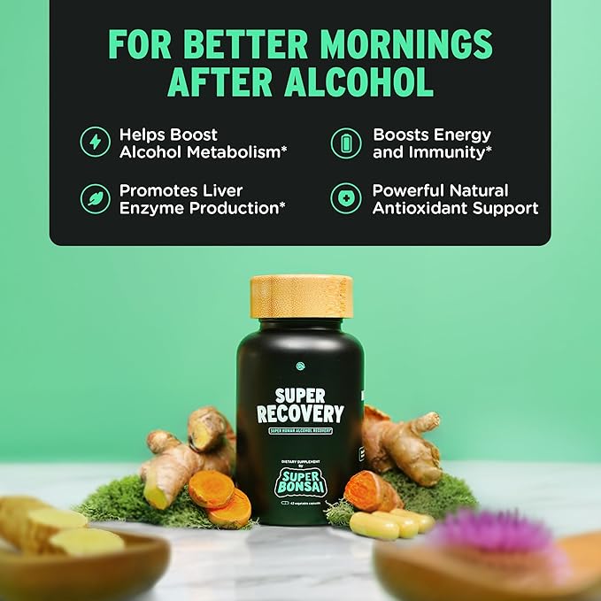 Super Recovery Capsules for Post Celebration and Morning Relief - All Natural Holistic Support - 3 Capsules Taken Before Drinking and an Optional Serving After (28 Servings)