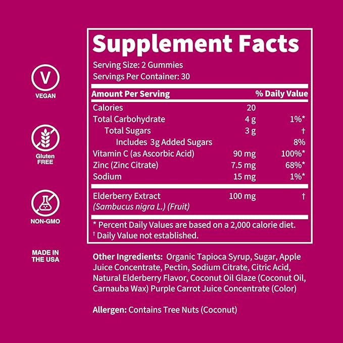 WellPath Boost Elderberry Gummies with Zinc & Vitamin C | Immune Support Supplement for Adults | Immunity Booster Vitamins | Sambucol Black Gummy | Non-GMO & Vegan, 60 Ct